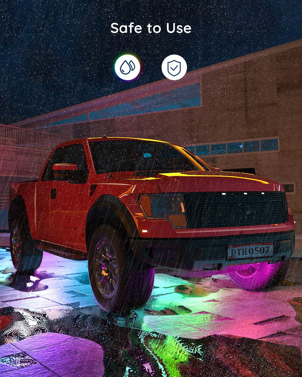 Govee close-up of LED texture highlighting crisp multi-color effects