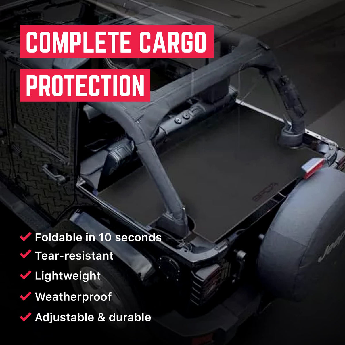 GPCA cargo cover close-up of polyester texture highlighting tear resistance