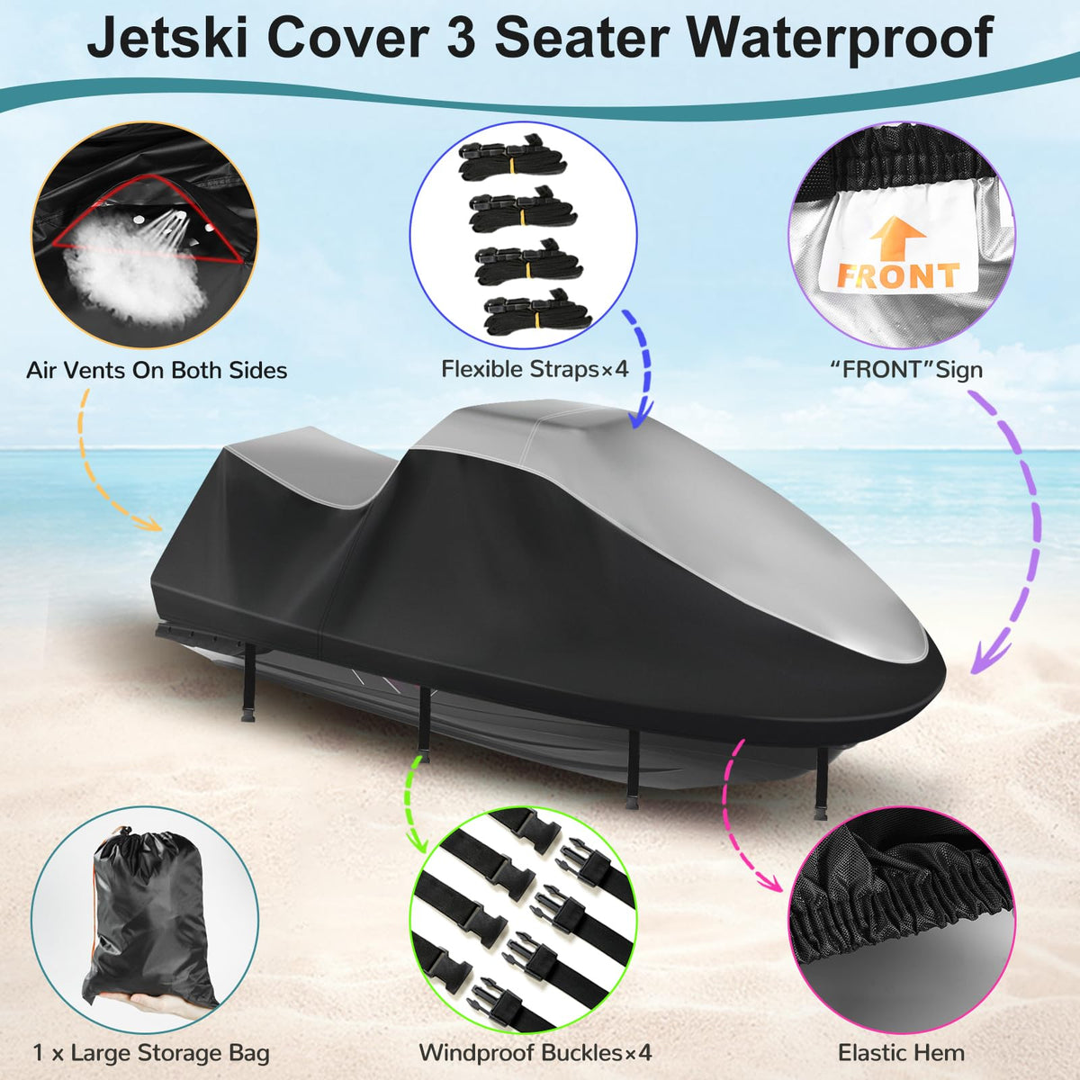 GRABADO jet ski on trailer with cover secured demonstrating secure trailering
