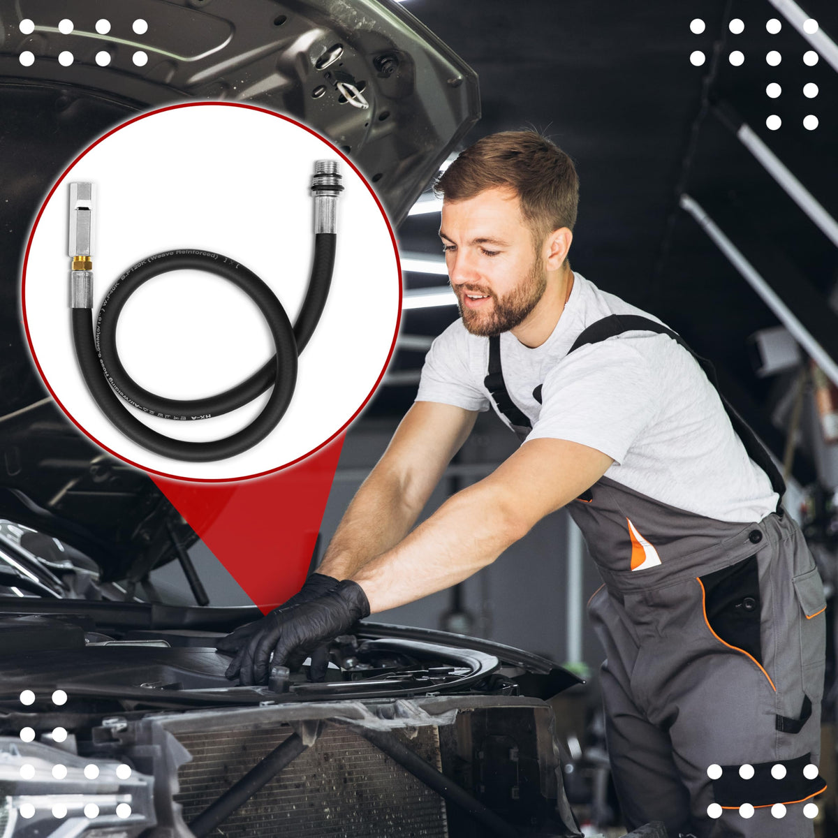 Granatan tool on a workbench with mechanic using it for timing tasks