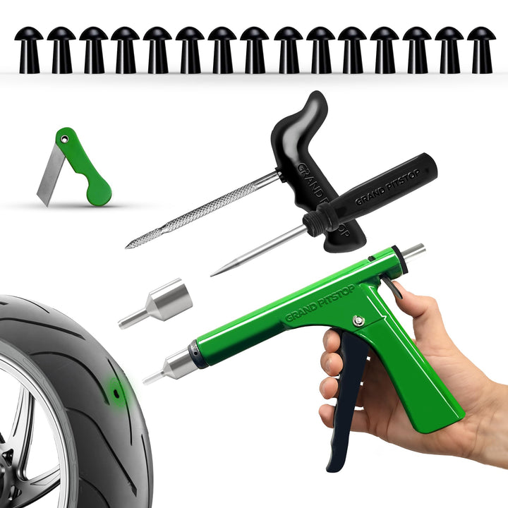 grand pitstop front packaging showing kit contents for quick roadside repairs