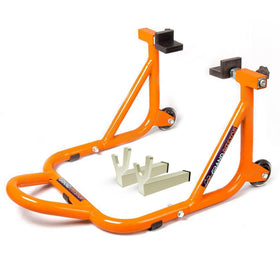GRAND PITSTOP front stand front view showing stable fork support and easy positioning
