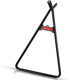 GRAND PITSTOP front view stand showing stable triangle base for secure maintenance