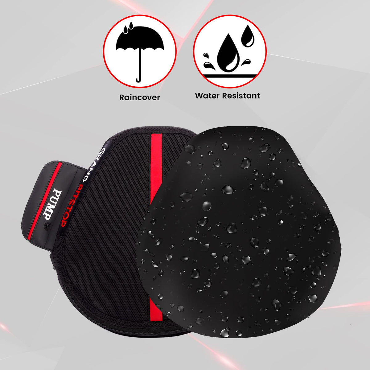 GRAND PITSTOP cushion in use on cruiser bike reducing road vibration