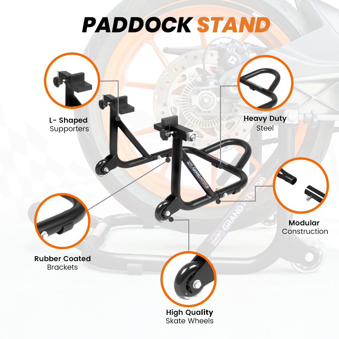 grand pitstop rear spool cradle detail with rubber padding protecting swingarm