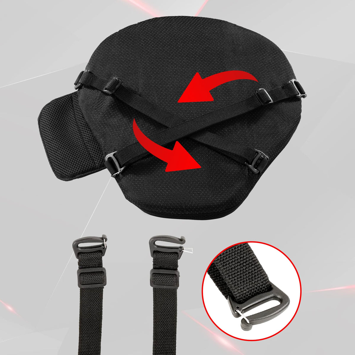 GRAND PITSTOP cushion beside ruler showing 14.5x14 inch dimensions