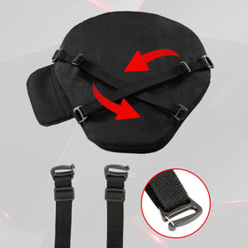 GRAND PITSTOP cushion beside ruler showing 14.5x14 inch dimensions