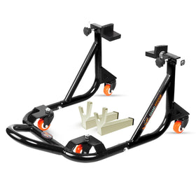 Grand Pitstop front view of rear paddock stand showing stable frame and lift benefit