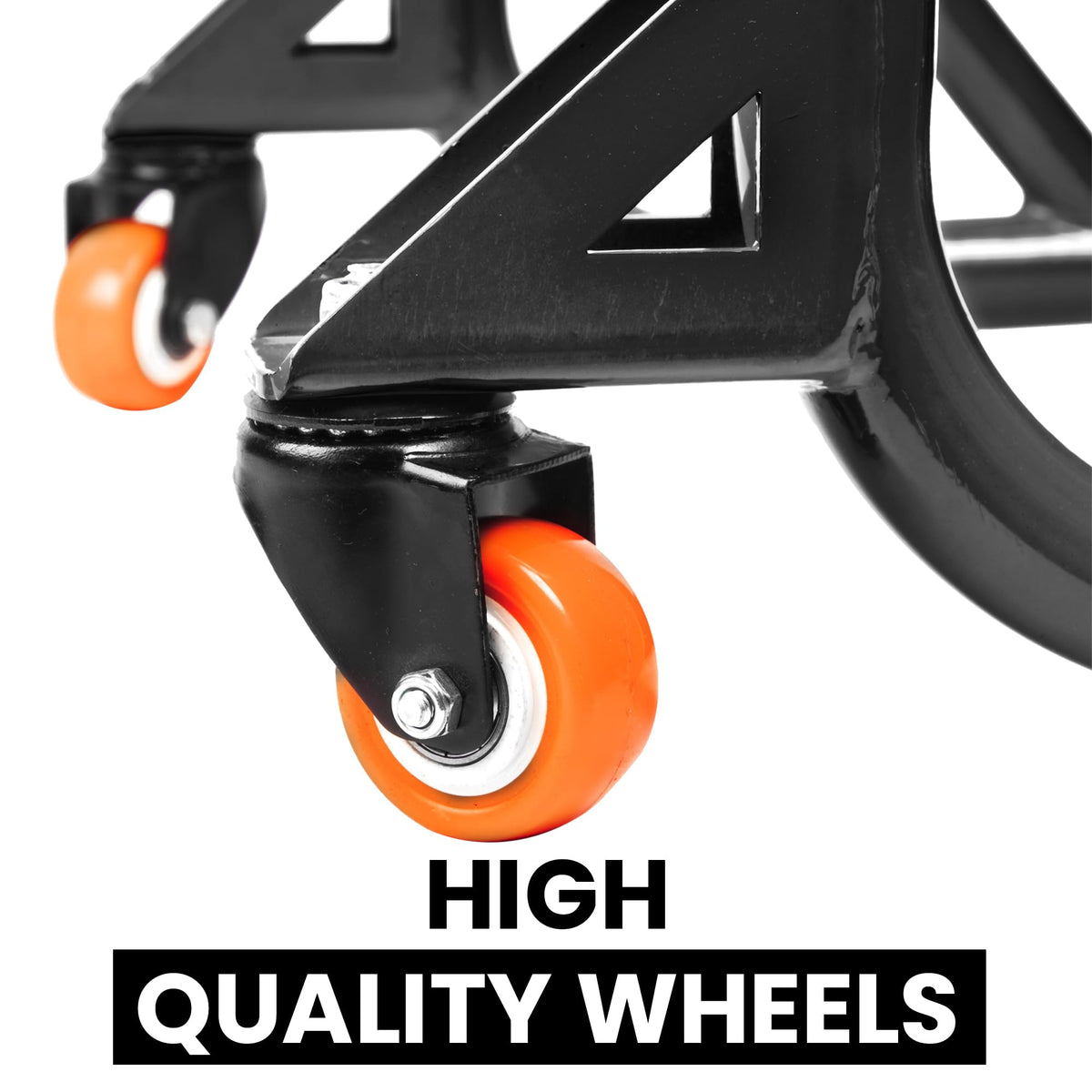 Grand Pitstop stand lifting swingarm with motorcycle showing maintenance access benefit