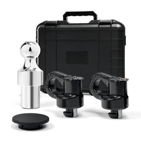 Grandroad auto front packaging showing complete gooseneck ball kit and benefits