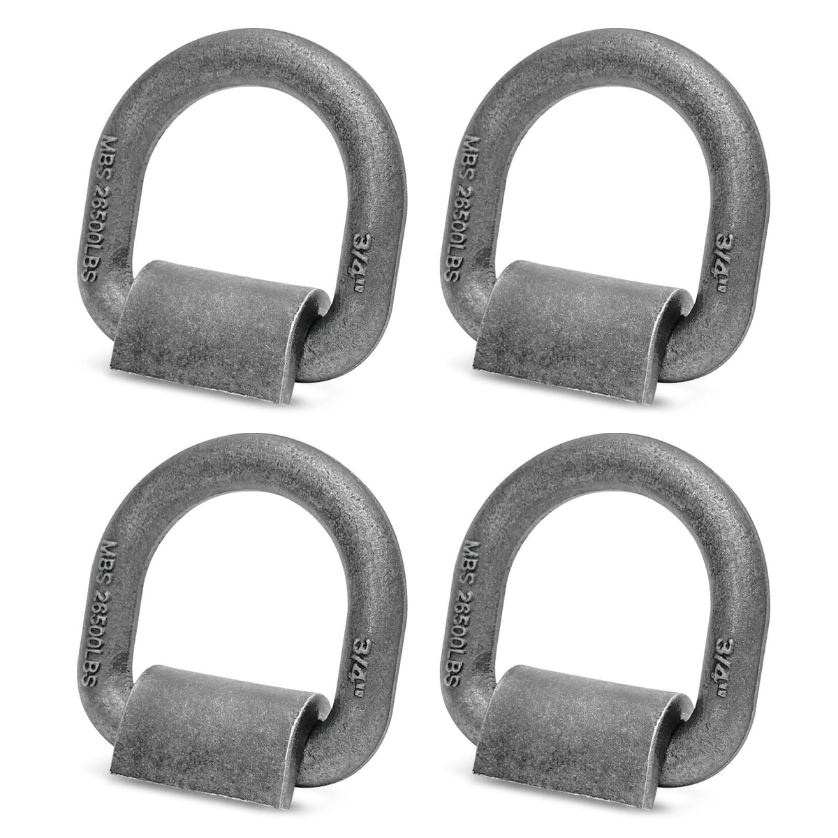 Grandroad auto front view of weld-on D-ring showing compact anchor and durability