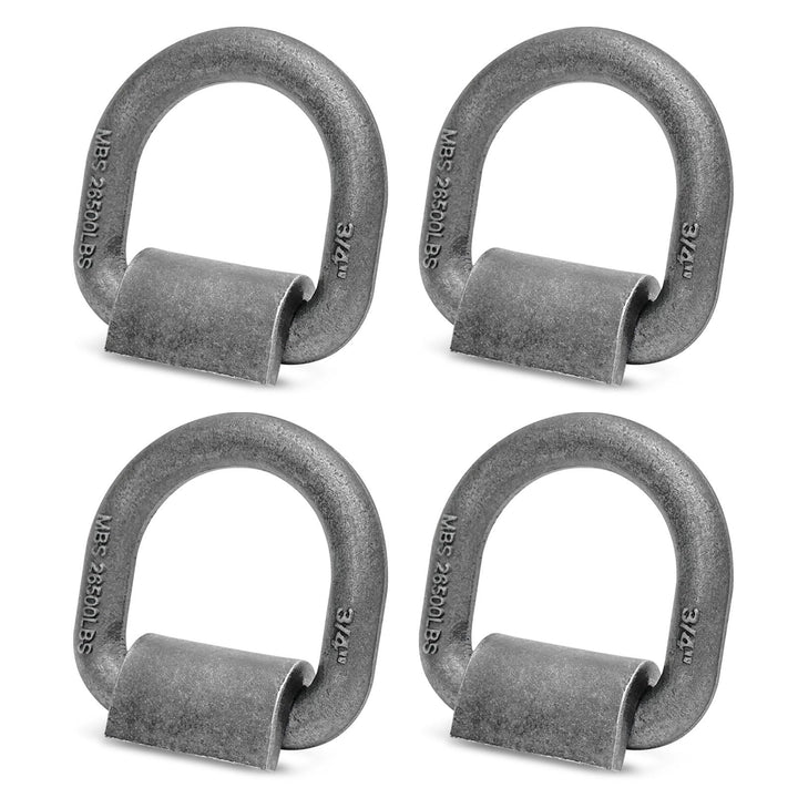 Grandroad auto front view of weld-on D-ring showing compact anchor and durability