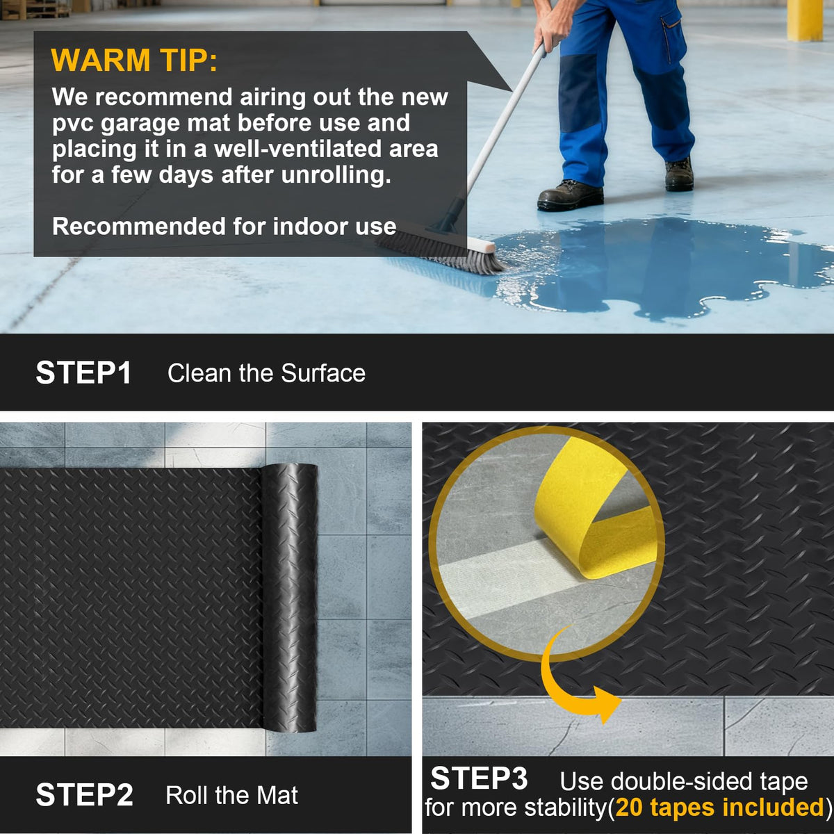 Grandroad auto mat in home gym setting, cushions and stabilizes workout area