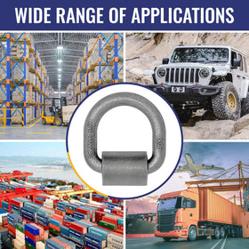 Grandroad auto D-ring beside ruler showing size and practical scale