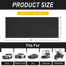 Grandroad auto diamond plate texture close-up, improves slip resistance and durability