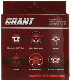 Grant installation kit front view showing hub, hardware and matte black trim for easy install