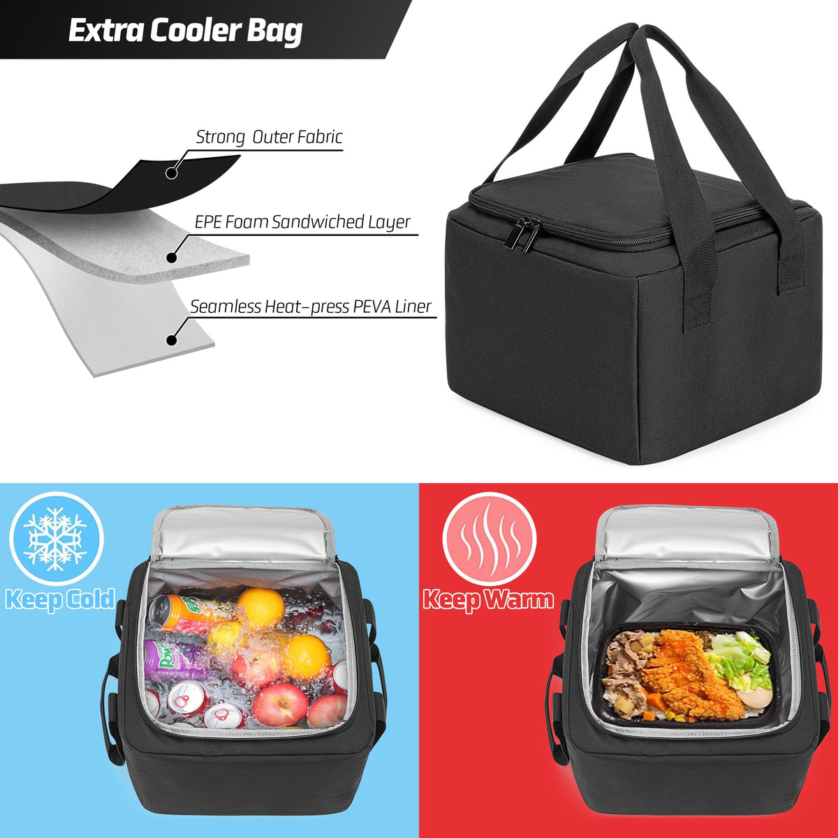 GRAOSO insulated cooler detached from organizer providing portable temperature control
