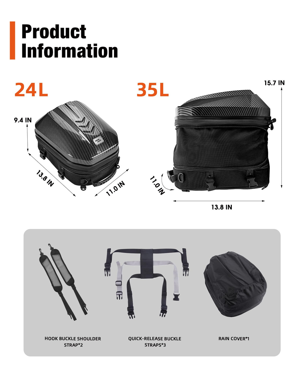 Grapelet expanded bag with helmet inside showing increased 35L capacity benefit