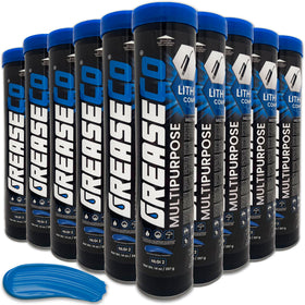 GREASECO front packaging showing 10 cartridges and convenience