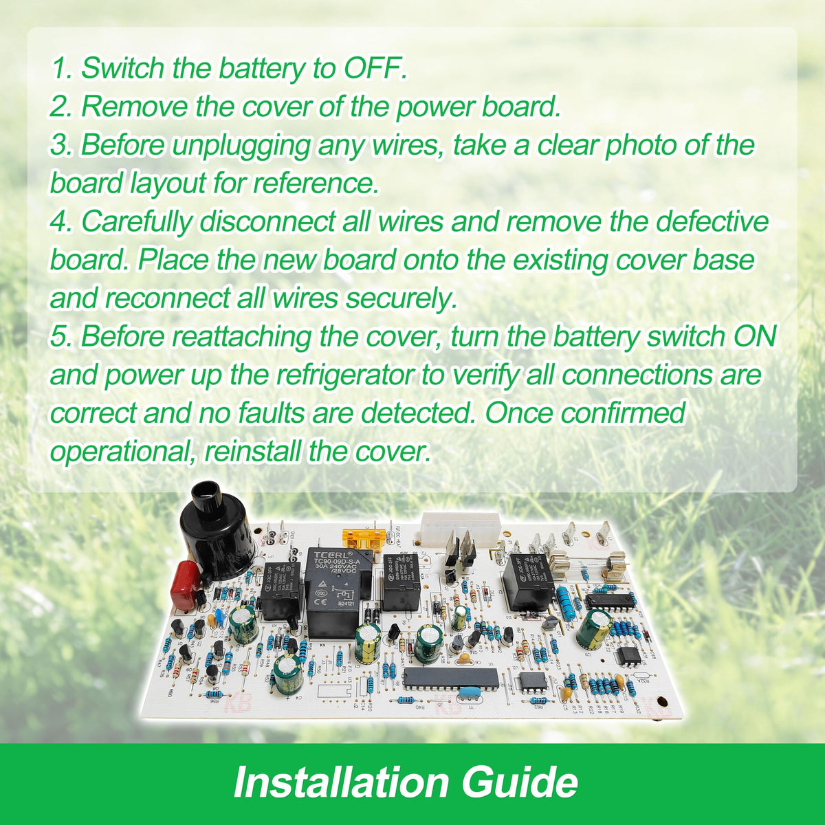 GREATUS power board next to ruler showing compact size and easy fit advantage
