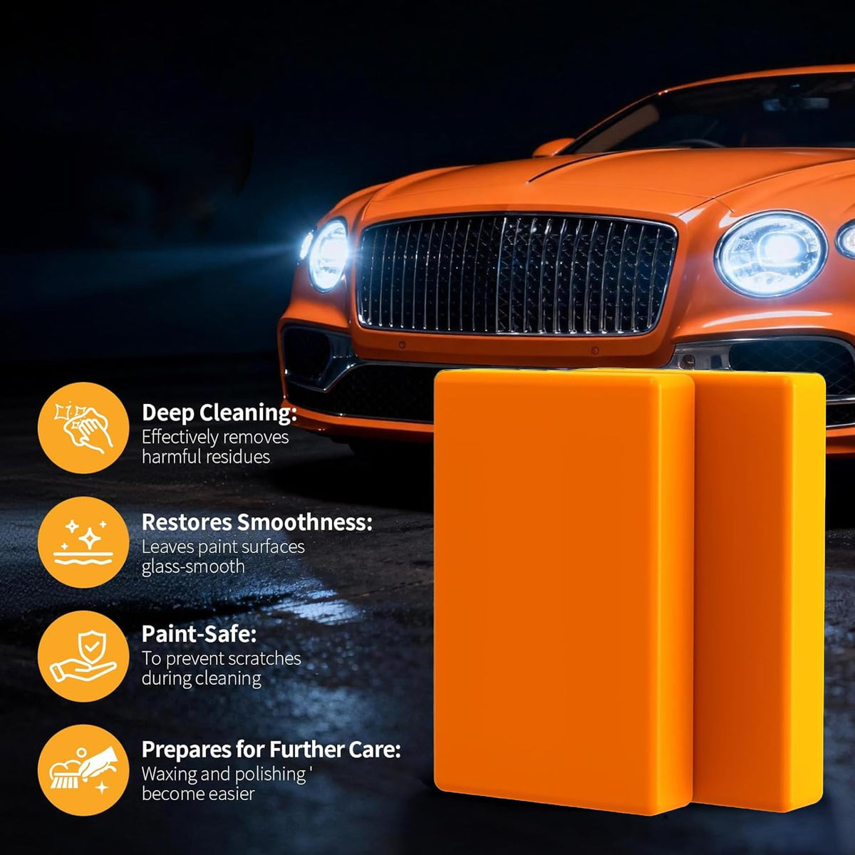 Greedy Tree clay bar in use on car panel demonstrating smooth glide and contaminant extraction benefit