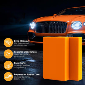 Greedy Tree clay bar in use on car panel demonstrating smooth glide and contaminant extraction benefit