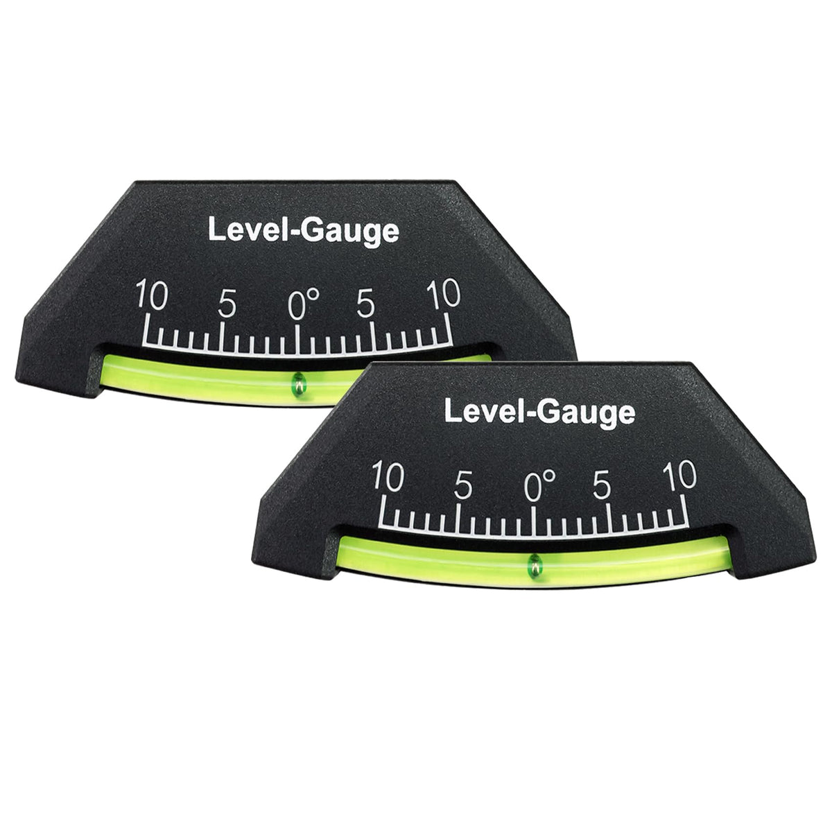 Green living front view of RV level gauge showing readable scale benefit