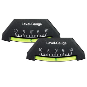 Green living front view of RV level gauge showing readable scale benefit