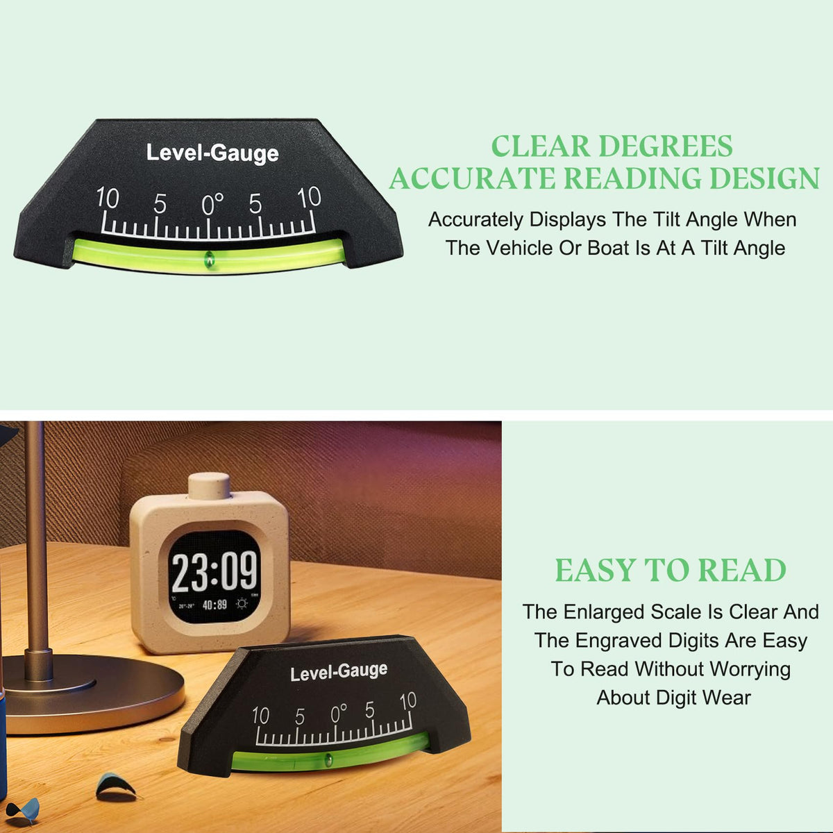 Green living mounted on RV interior demonstrating easy visibility and use