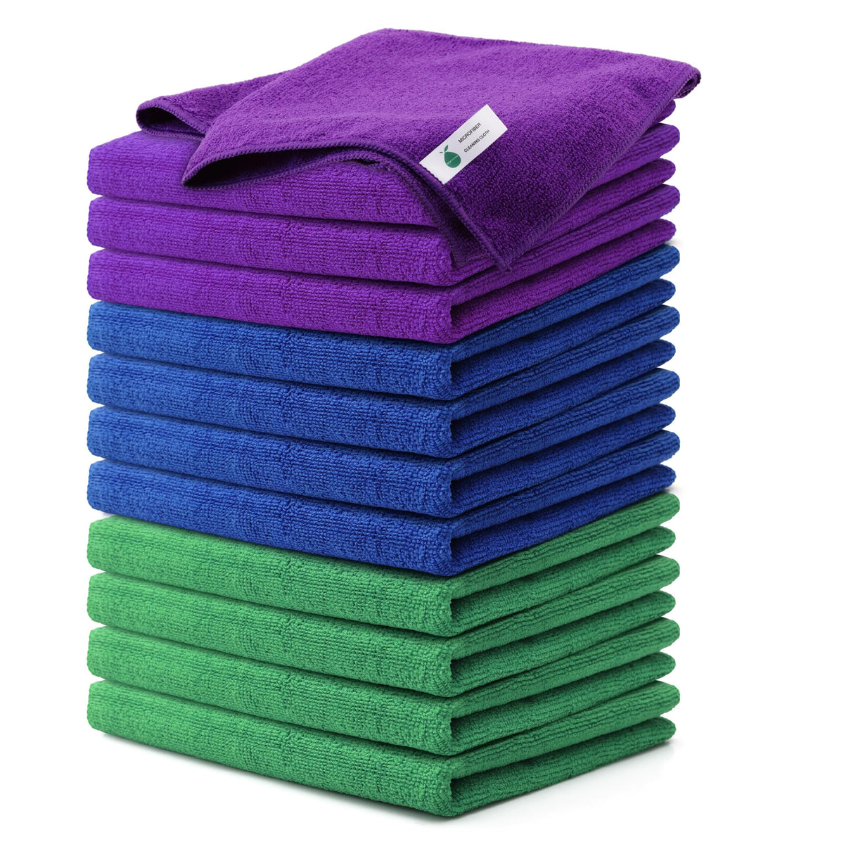 GREEN POMELO front packaging showing 12 colorful towels and benefits
