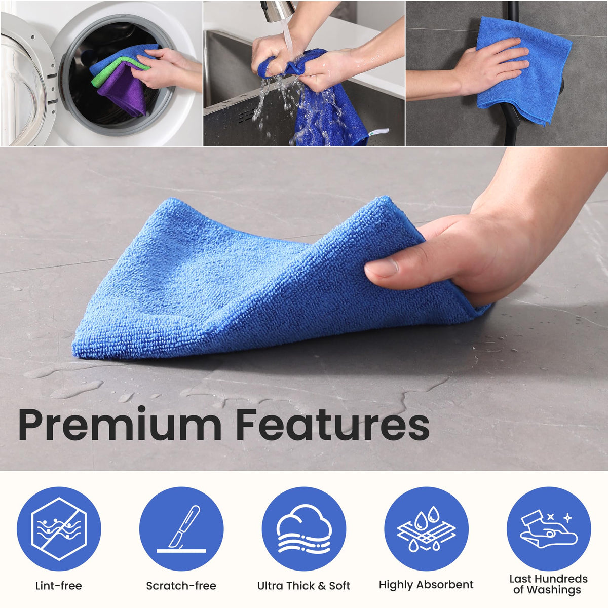 GREEN POMELO cloth absorbing spilled liquid to demonstrate fast uptake
