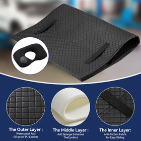 GreenThrive close-up of contoured inflatable headrest for neck comfort