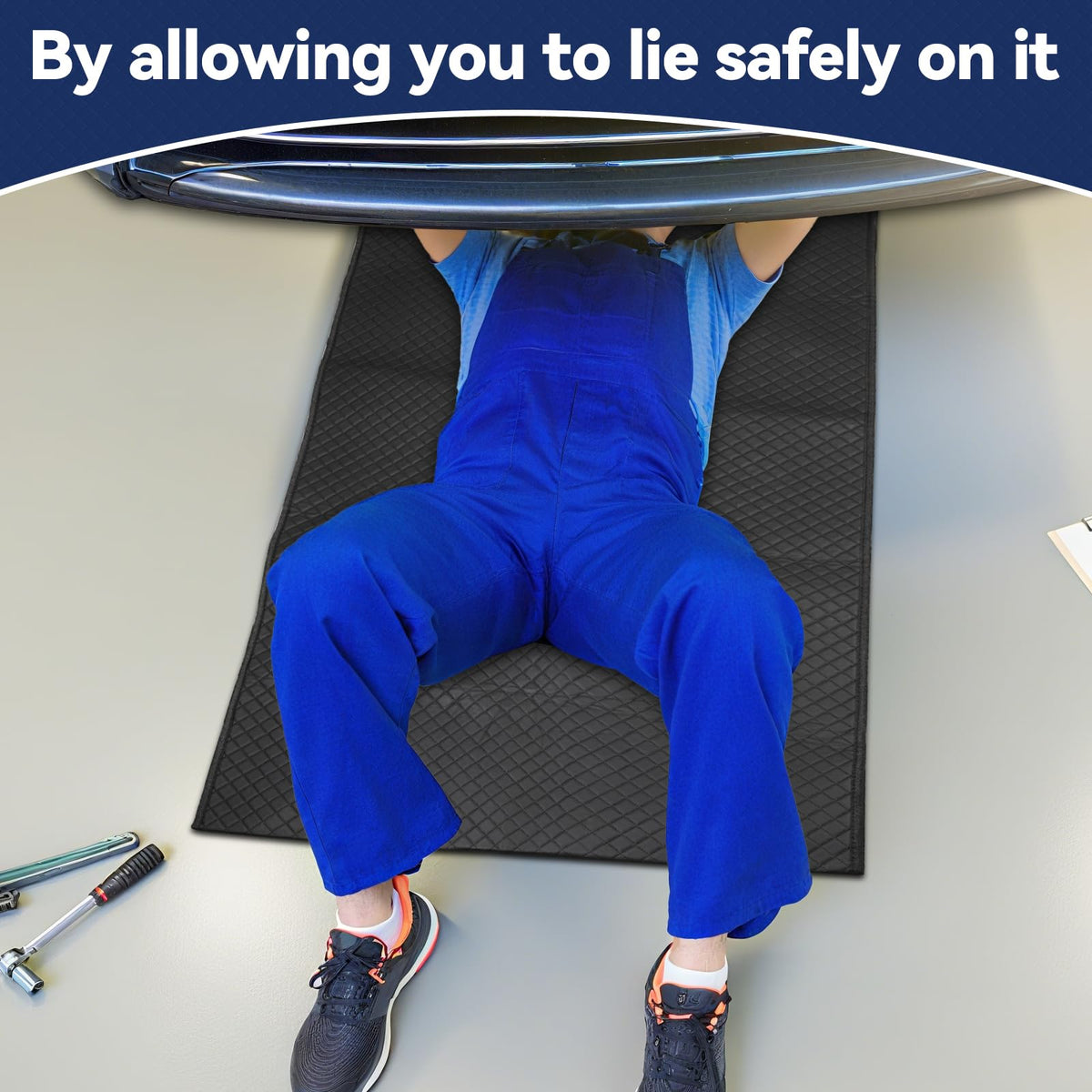 GreenThrive mat beside measuring tape showing 60x28 size for fit verification