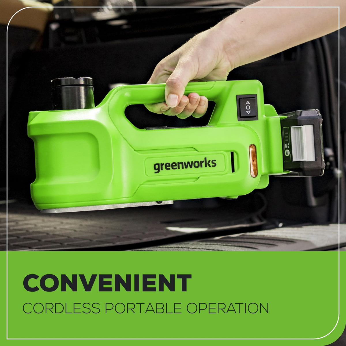 Greenworks detailed view of hydraulic components showing durable construction and reliability