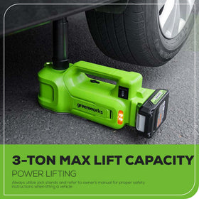 Greenworks side profile showing full lift height range for access and clearance benefit