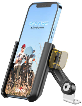 Grefay front view of phone mount showing compact design and fast release