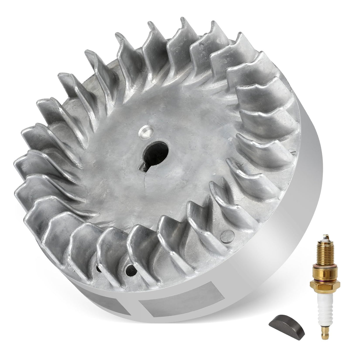 GREHUA aluminum flywheel front view showing fitment and quick install benefit