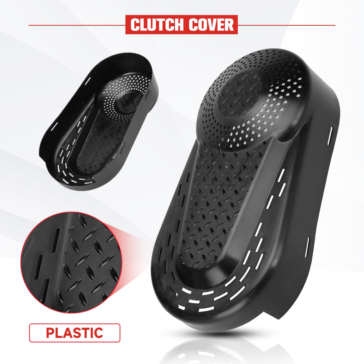 GREHUA clutch cover installed on minibike engine demonstrating protection