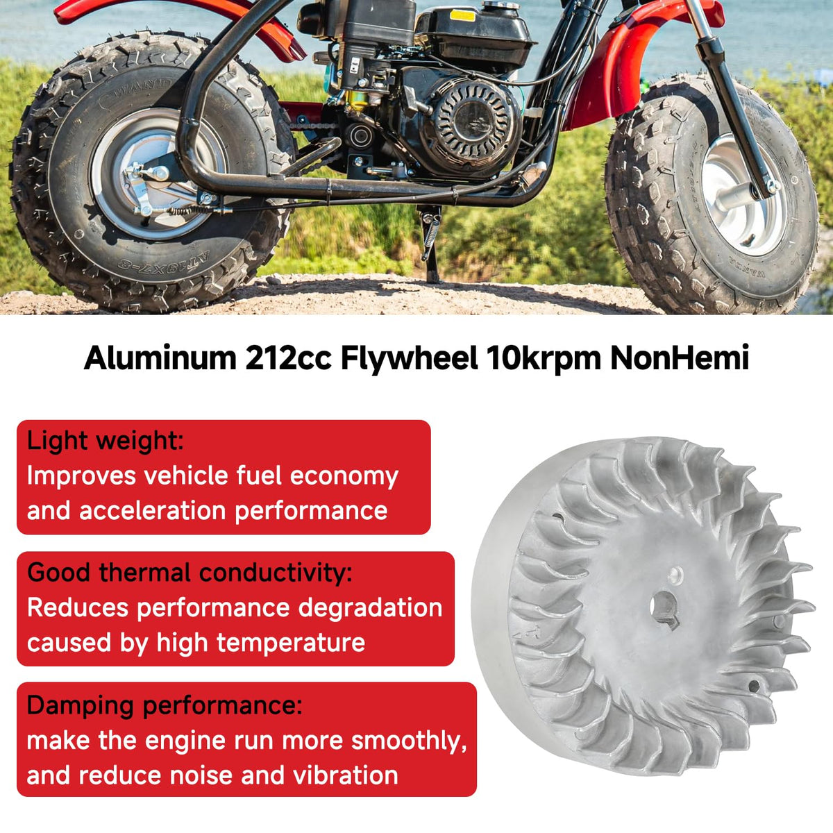 GREHUA flywheel closeup of machined face for smoother acceleration benefit