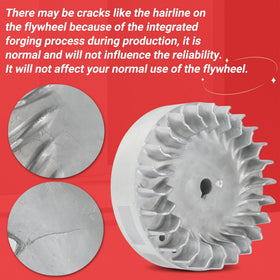 GREHUA flywheel mounted on crankshaft illustrating direct replacement convenience