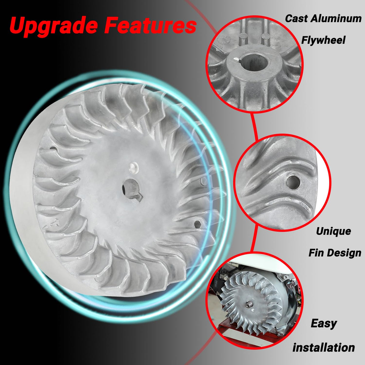 GREHUA flywheel beside ruler for size reference and accurate fit benefit