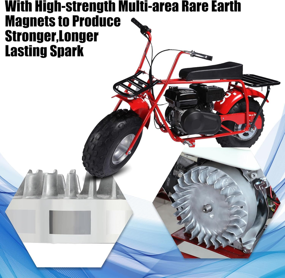 GREHUA flywheel side profile highlighting timing advance for stronger spark