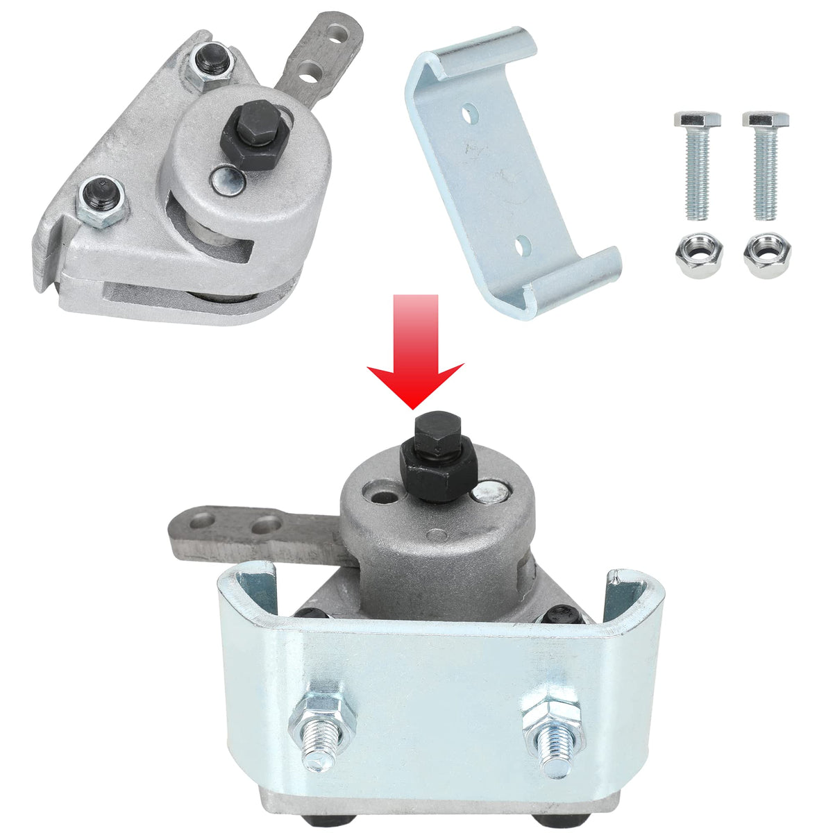 GREHUA installed with pedal cable connected for simple cable-actuated braking