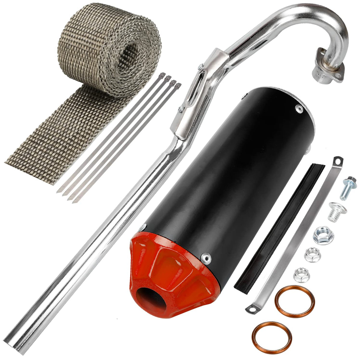 GREHUA muffler front profile showing sleek finish and durable design benefit