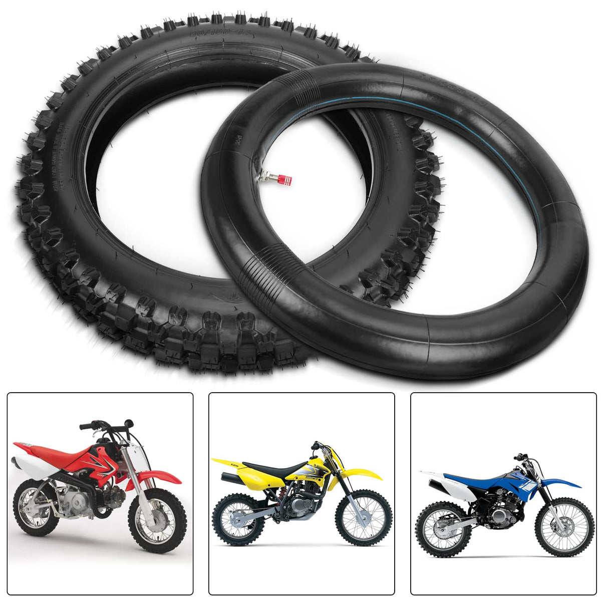 GREHUA tire next to ruler showing 14-inch scale for correct size confirmation