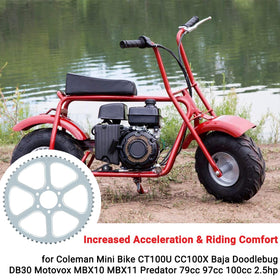 GREHUA sprocket installed on mini bike demonstrating improved torque and fitment