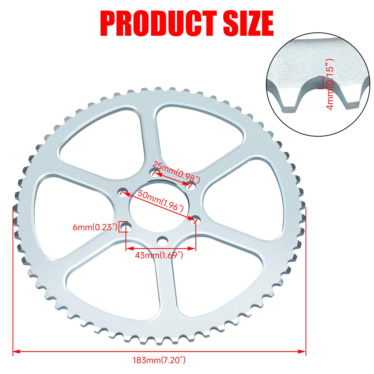 GREHUA detail of six mounting holes showing bolt circle and secure mounting benefit