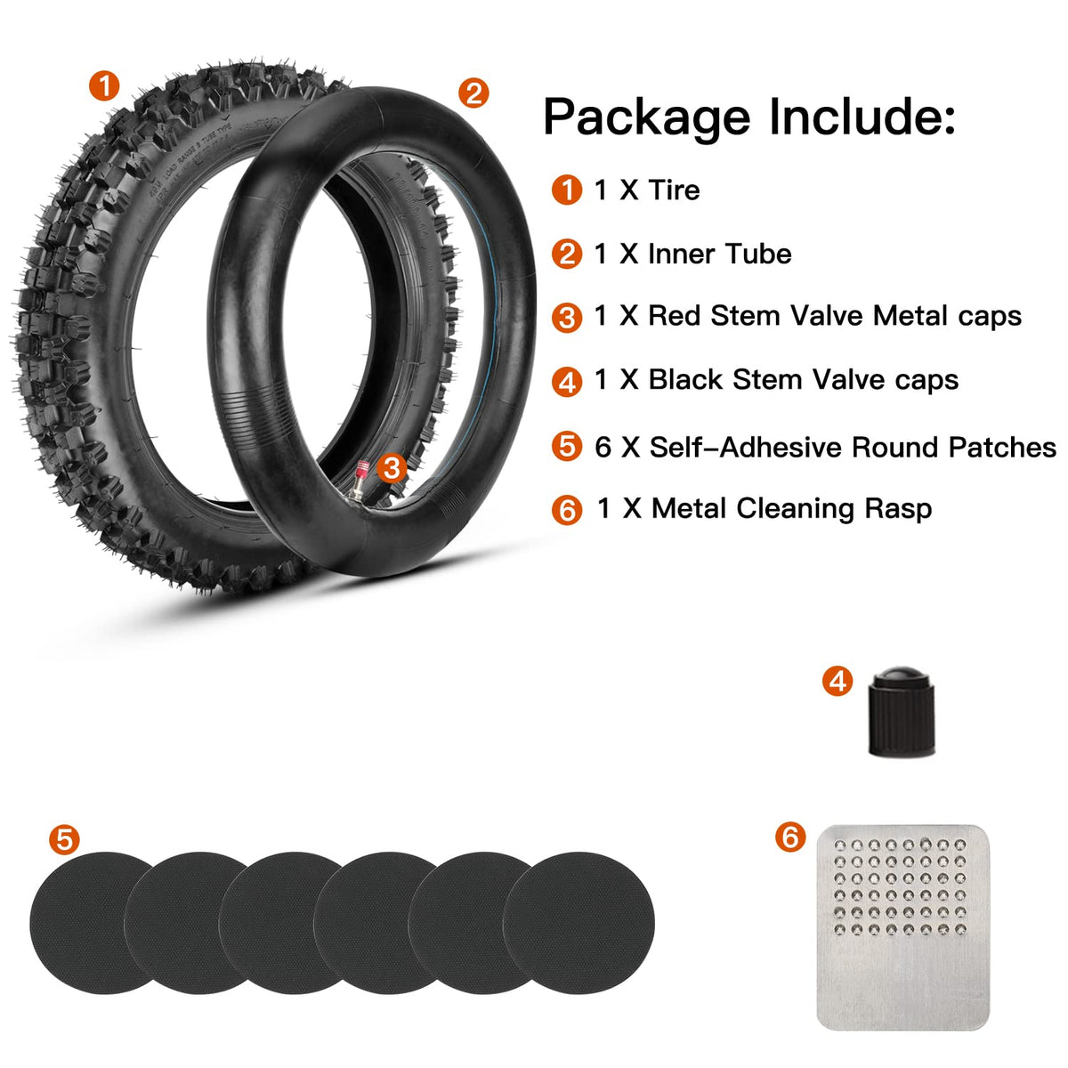 GREHUA close-up of deep tread pattern delivering improved off-road traction