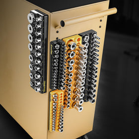 GRENPRO dual-row slots holding shallow and deep sockets securely in place