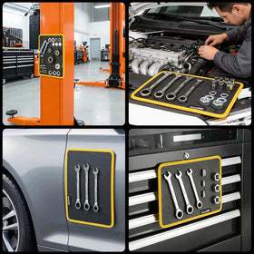 GRENPRO mat placed on car hood keeping hardware secure during repair